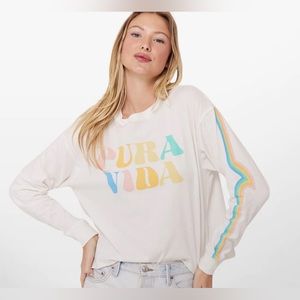 Pura Vida Rainbow Wave Boxy Long Sleeve Tee